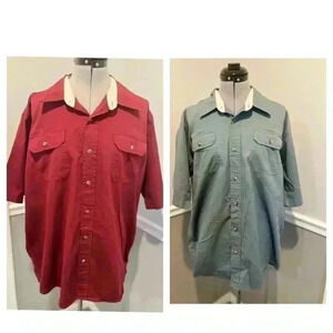 Wrangler Premium Quality (lot of‎ 2) Shirts Men short Sleeve Button Down Size XL